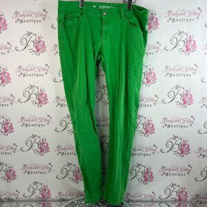 Nevada pants green silver low rise skinny jeans Vibrant Green Nevada Jeans